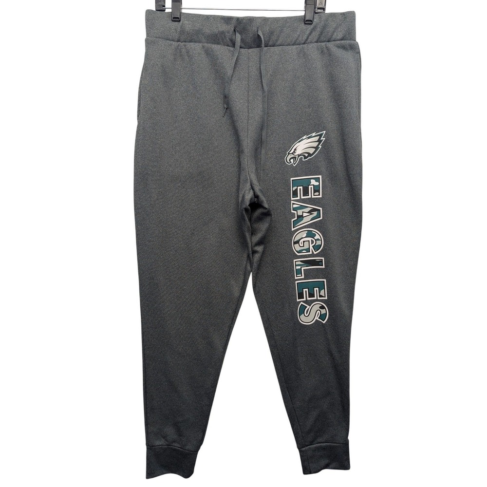 NFL Team Apparel Philadelphia Eagles Joggers Mens XL Grey Camo Logo